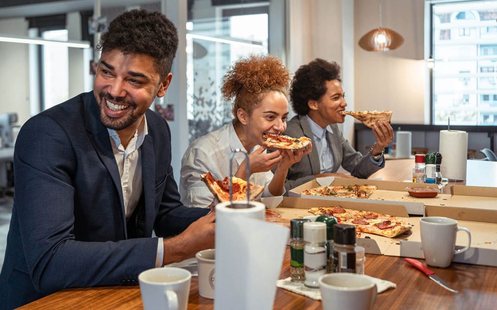 Group of business people dining